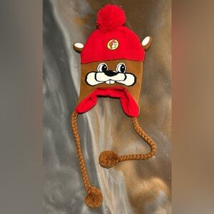 Buc-ee's Beaver Face Earflap Red Beanie Collectible Texas USA Adult One Size